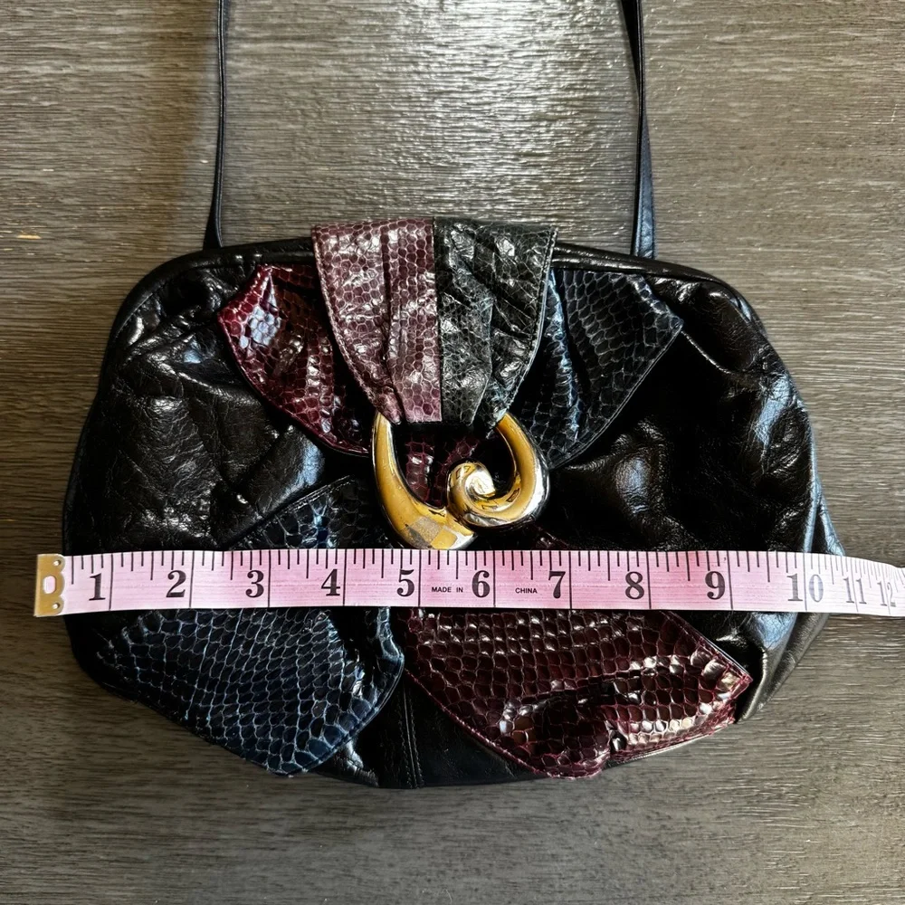 Sharif Vintage Black Patchwork Leather Crossbody Purse Bag